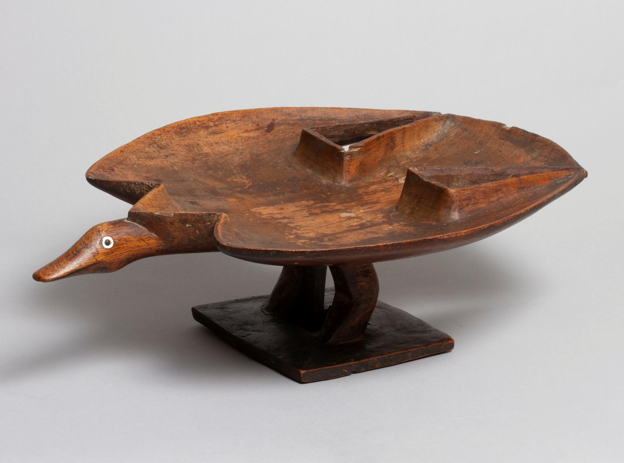 Fijian priest’s ritual kava bowl in the form of a flying duck. ANU collection