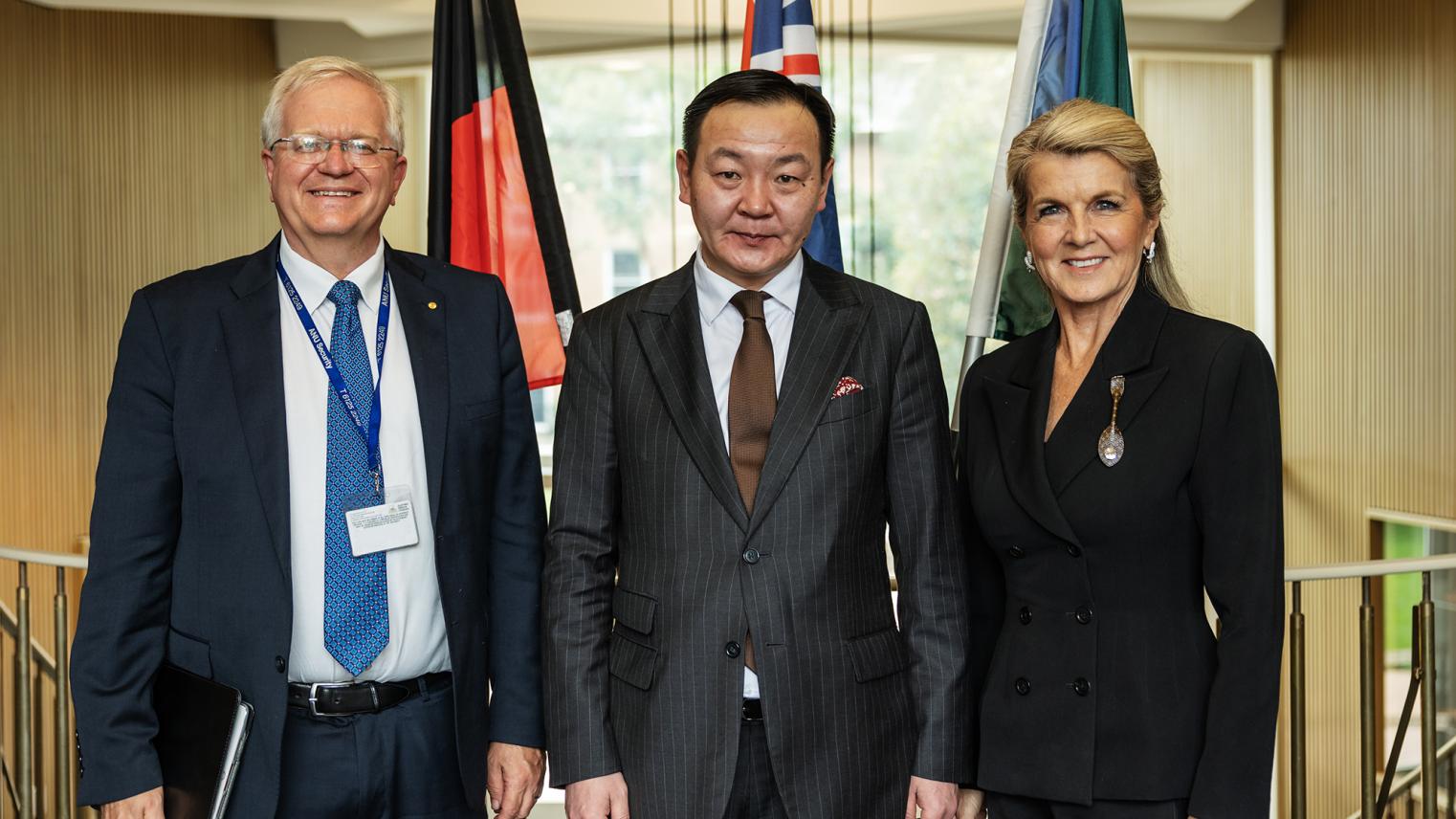 Earlier this week, on 28 March 2022, ANU Chancellor, The Honourable Julie Bishop and Vice-Chancellor Professor Brian Schmidt were delighted to welcome a delegation led by the State Secretary of the Ministry of Foreign Affairs, Mongolia, to campus.