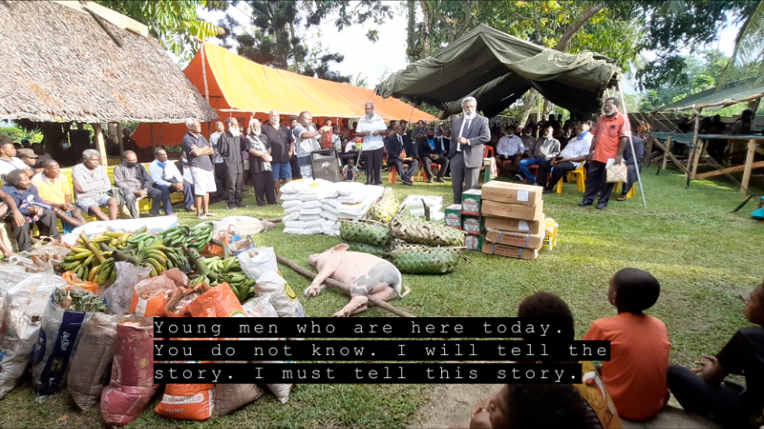 Still shot from video of Manus Provincial Government during the handing over Nahau Rooney’s body to her family. Source: Nayahamui Rooney